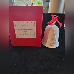 Hallmark Keepsake Christmas Ornament 2008 Porcelain Dated Bell in Box